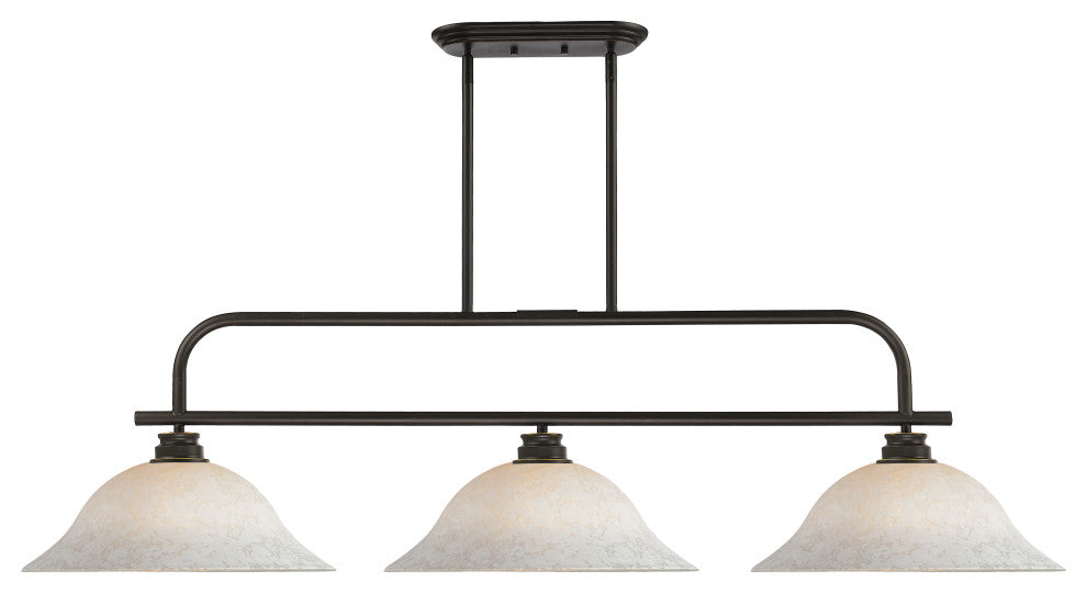 Zlite 437-3OB-WM16 3-Light Island/Billiard, White Mottle