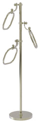 Towel Stand with 9" Oval Towel Rings, Polished Nickel