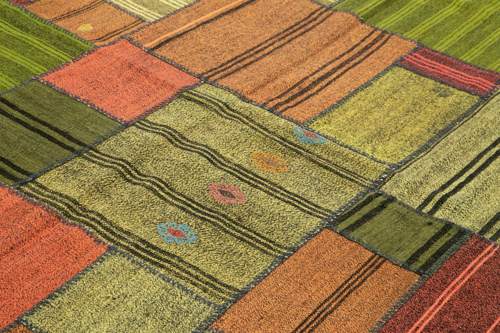 Rug N Carpet - Handmade Oriental 8' 2'' x 11' 7'' Vintage Patchwork Kilim Rug
