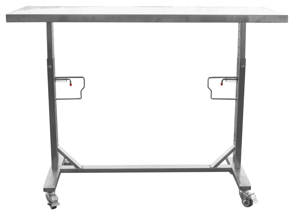 Stainless Steel Adjustable Height Work Table With Rolling Locking Casters