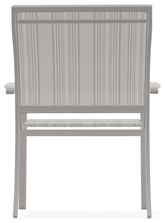 Bazza Sling Stackable Outdoor Dining Chair, Harbor/Warm Gray