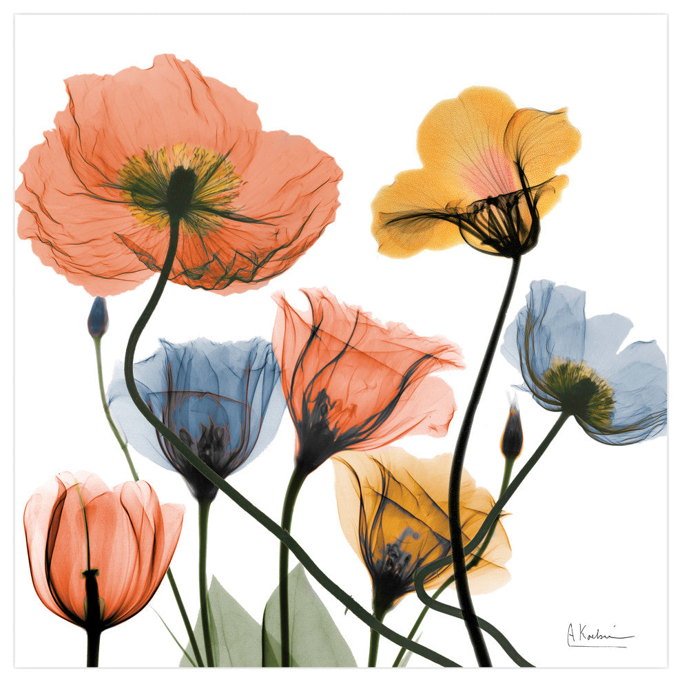"Flowers and Ferns"Frameless Free Floating Panel Graphic Wall Art, 24"x24"