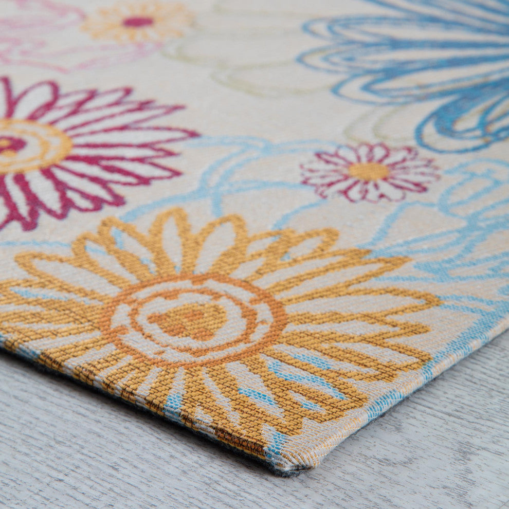 Keukenhof Cream Multi-Tone Rug'd Chair Mat, 36"x48", .5" Pile Height