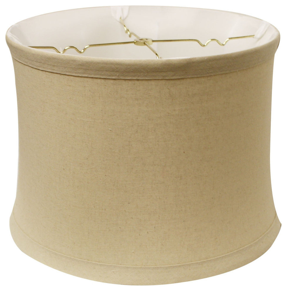 15" Rosewood Drum Trimmed Linen Lampshade