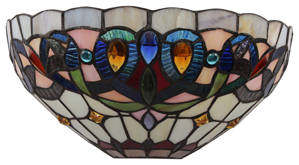 Serenity Victorian Tiffany-Style 1 Light Wall Sconce 12" Wide