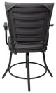 Outdoor/Indoor Patio Swivel Dining Chair Jamey With Arms, Dark Gray Linen - Gray