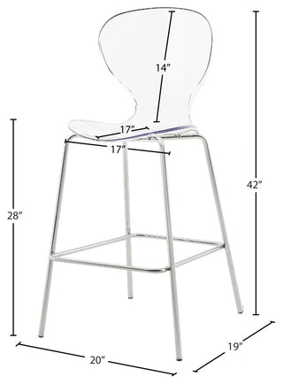 Clarion Counter Stool, Set of 2, Chrome