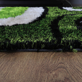 Hand Tufted Shag Polyester Area Rug Contemporary Green Beige, [Rectangle] 8'x10'