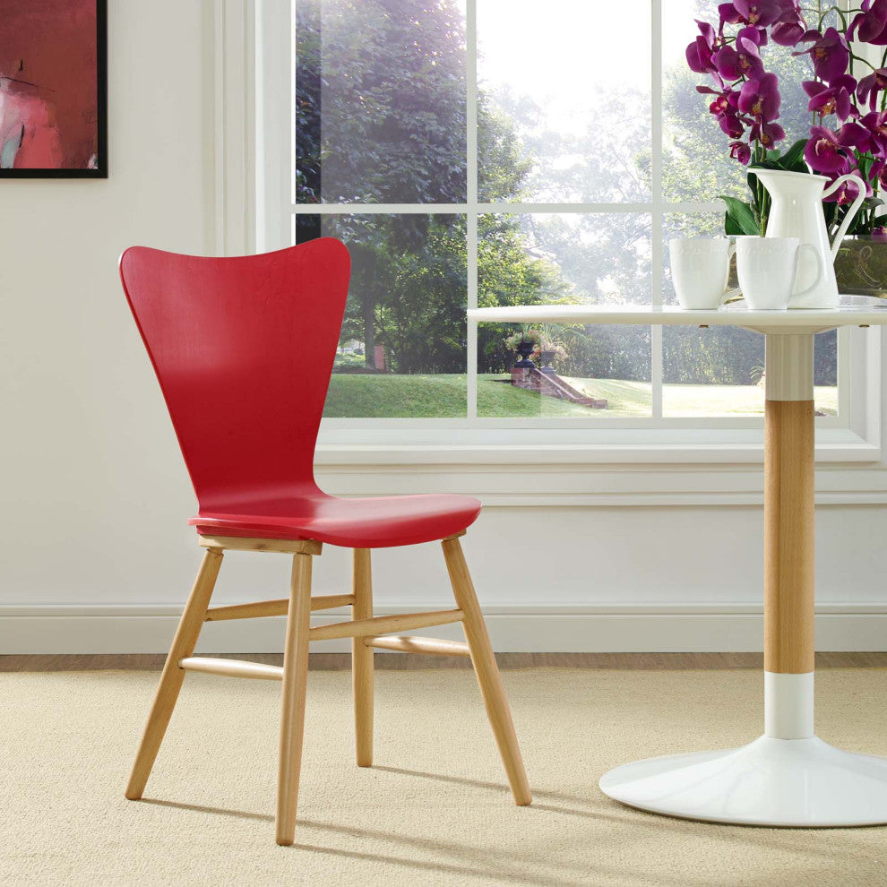 Red Cascade Wood Dining Chair