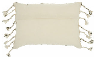 Brown and White Grid Detail Lumbar Pillow