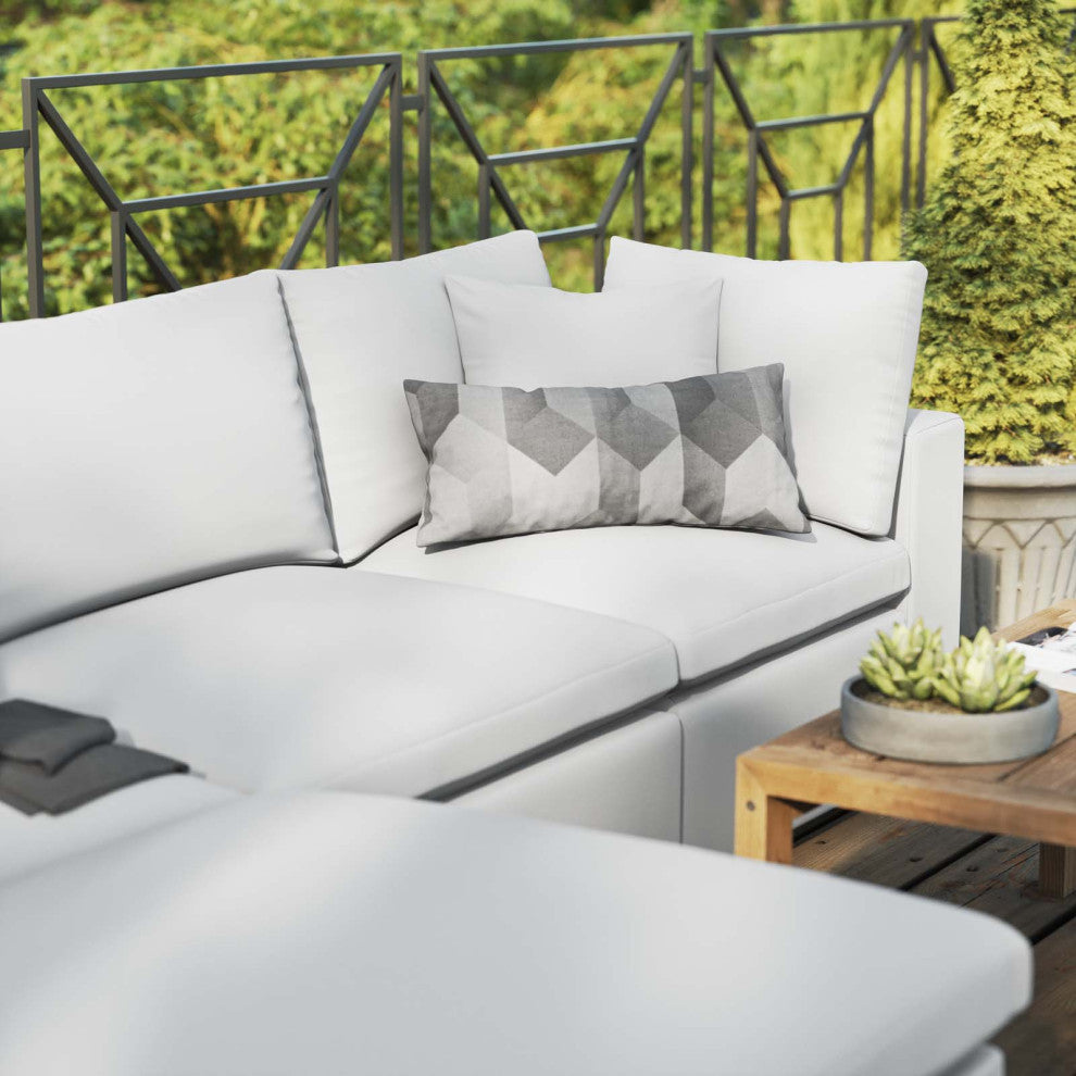 Modular Lounge Sectional Deep Sofa Set, White, Modern, Outdoor Hospitality