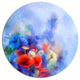Blue Corn Flowers And Red Poppies, Flower Disc Metal Artwork, 11"
