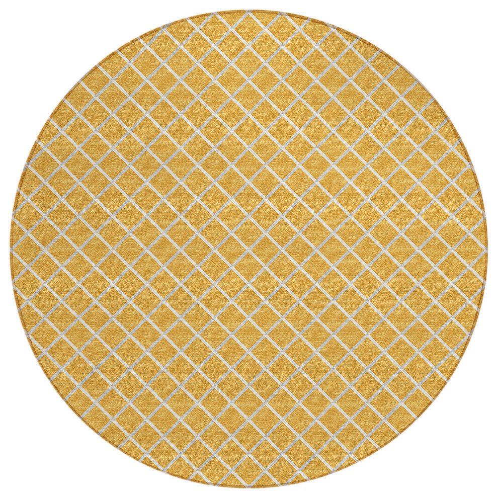 Indoor/Outdoor York YO1 Gold Machine Washable 6' x 6' Rug