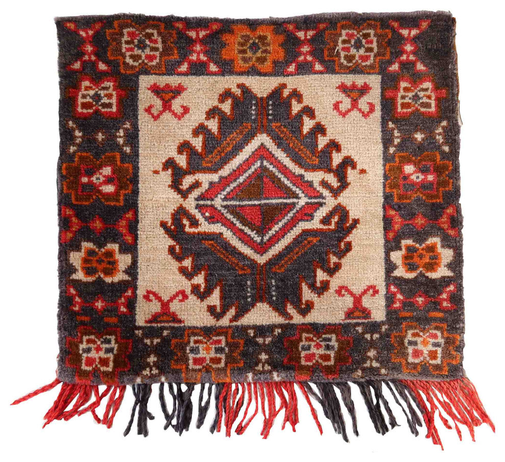 Handmade Vintage Turkish Sivas Salt Bag 1.2'x1.4', 39cmx45cm 1960s