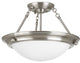 Progress Lighting 2-Light Close-To-Ceiling With Satin White Glass Bowl