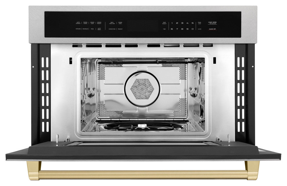 ZLINE 30" Microwave Oven, DuraSnow With Champagne Bronze MWOZ-30-SS-CB