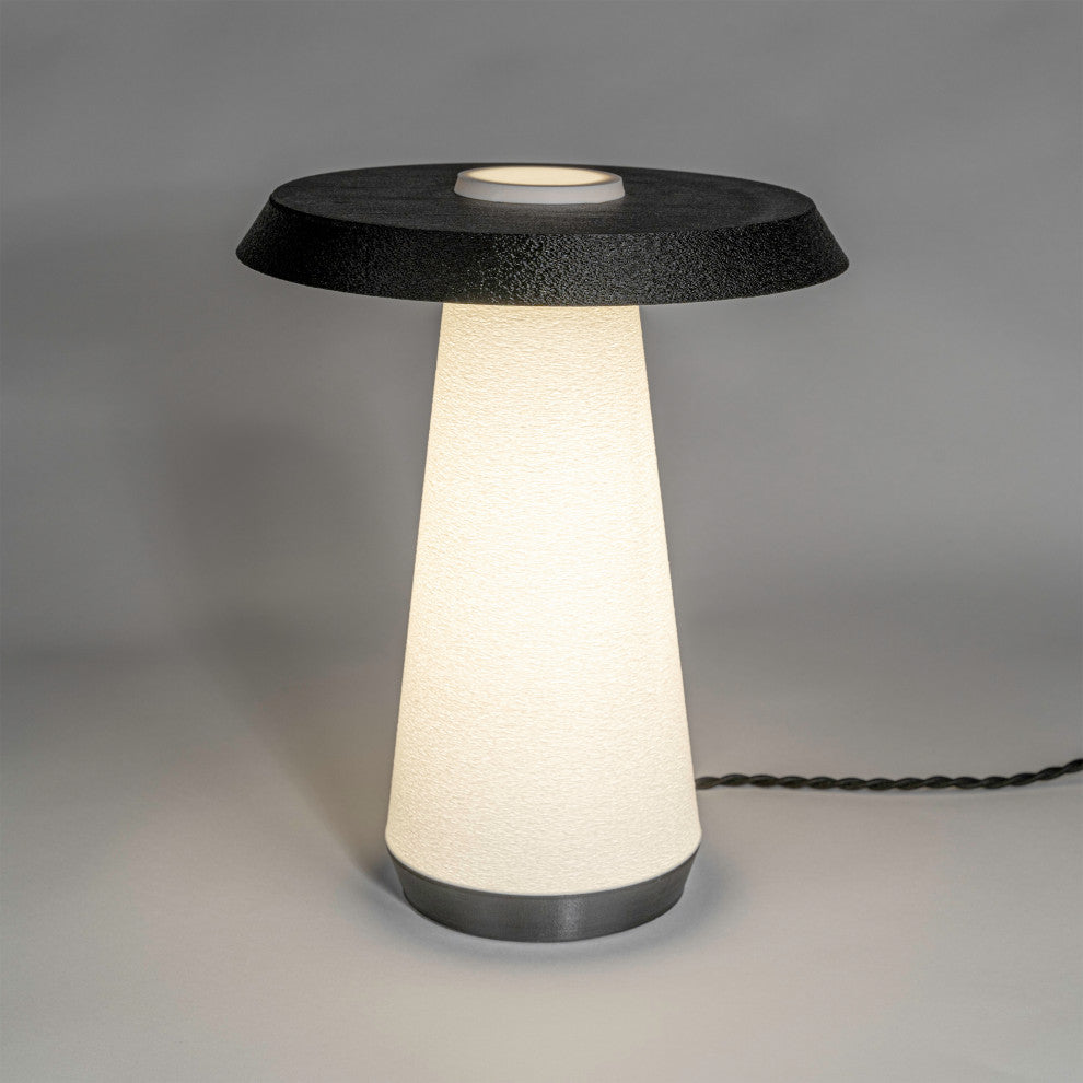 Mid-Century Minimalist Plant-Based PLA 3D Printed Dimmable LED Table Lamp, White