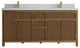 Sonoma Teak 72 Double Sink Bath Vanity in Dark Natural with 2" Carrara Quartz