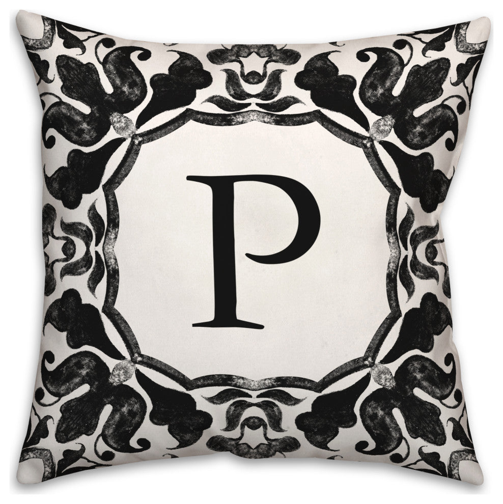 P Monogram 18x18 Indoor / Outdoor Pillow