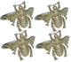 Bourdon Elegant Metal Napkin Rings, Gold, Set of 4