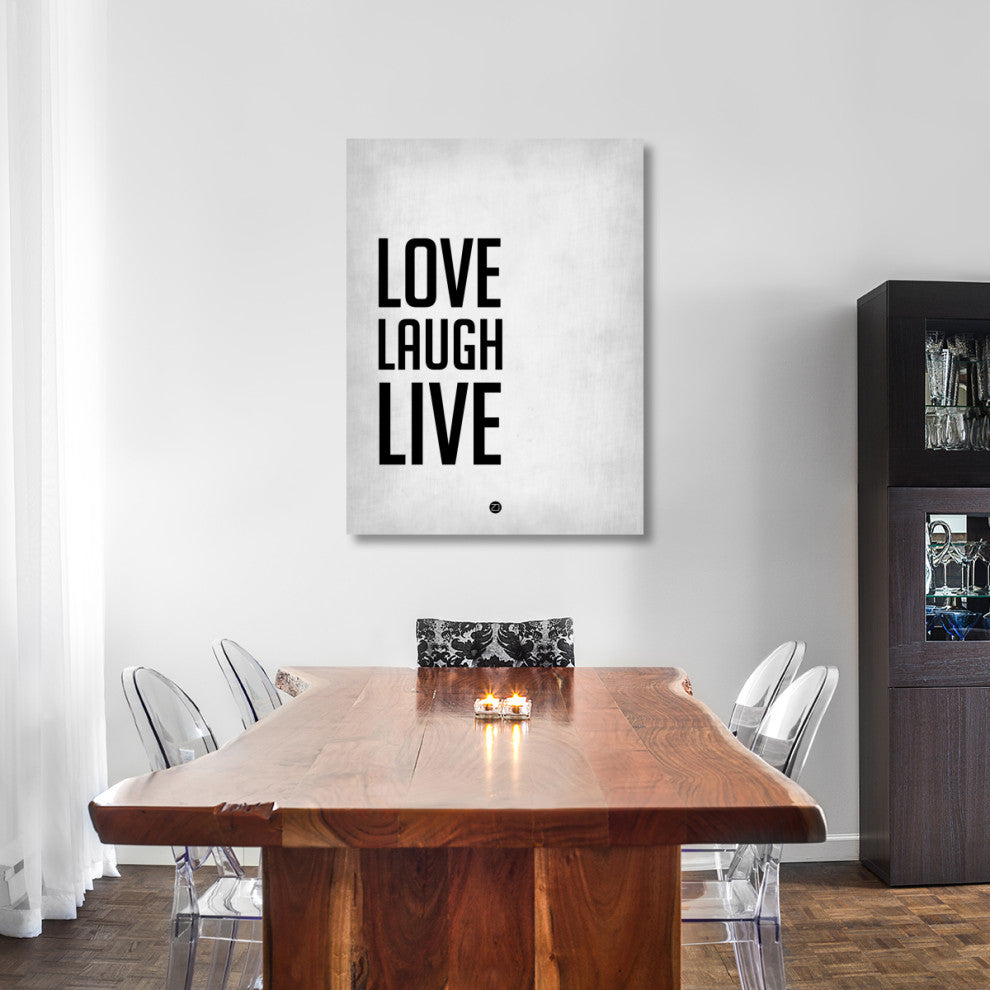"Love Laugh Live Poster Grey" Fine Art Print