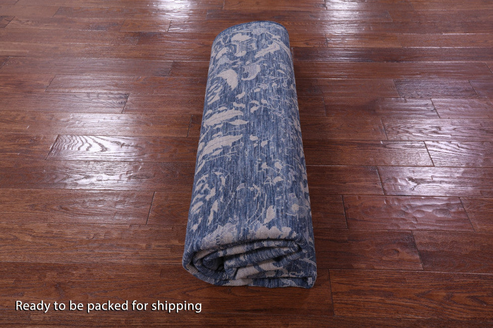 7' Square Hand Knotted Modern Wool Rug Q11893