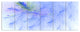 Light Blue Veins of Marble, Abstract Wall Art Canvas, 70"x28", 6 Panels