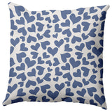 20" x 20" Patterned Hearts Valentine's Day Decorative Indoor Pillow, Cadet Blue