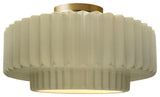 Radiance Medium Tier Pleated Semi-Flush, Vanilla Gloss Frame, Brushed Brass, LED