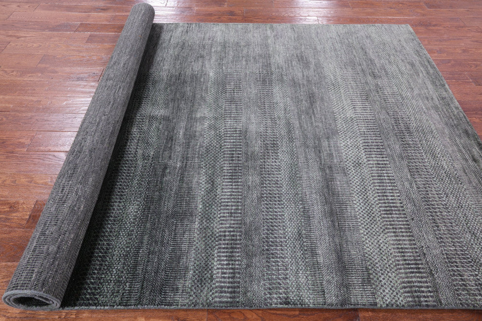 5' 11" X 8' 11" Savannah Grass Handmade Wool and Silk Rug Q11936