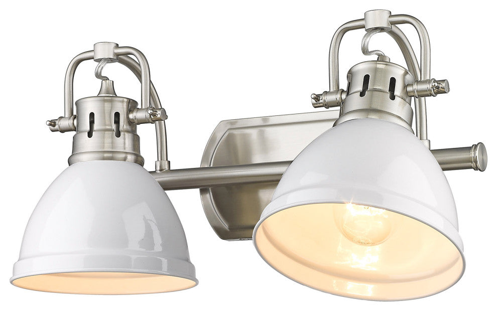 Duncan 2-Light Bath Vanity With White Shade