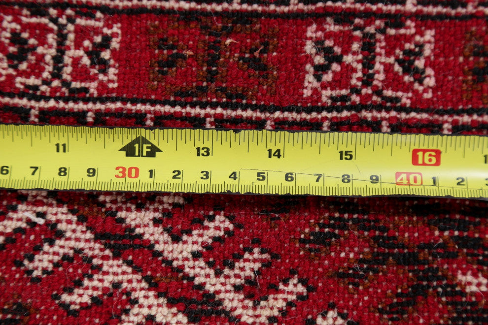 Balouch Oriental Traditional Afghan Hand-Knotted Area Rug, Red, 8'11"x6'10"