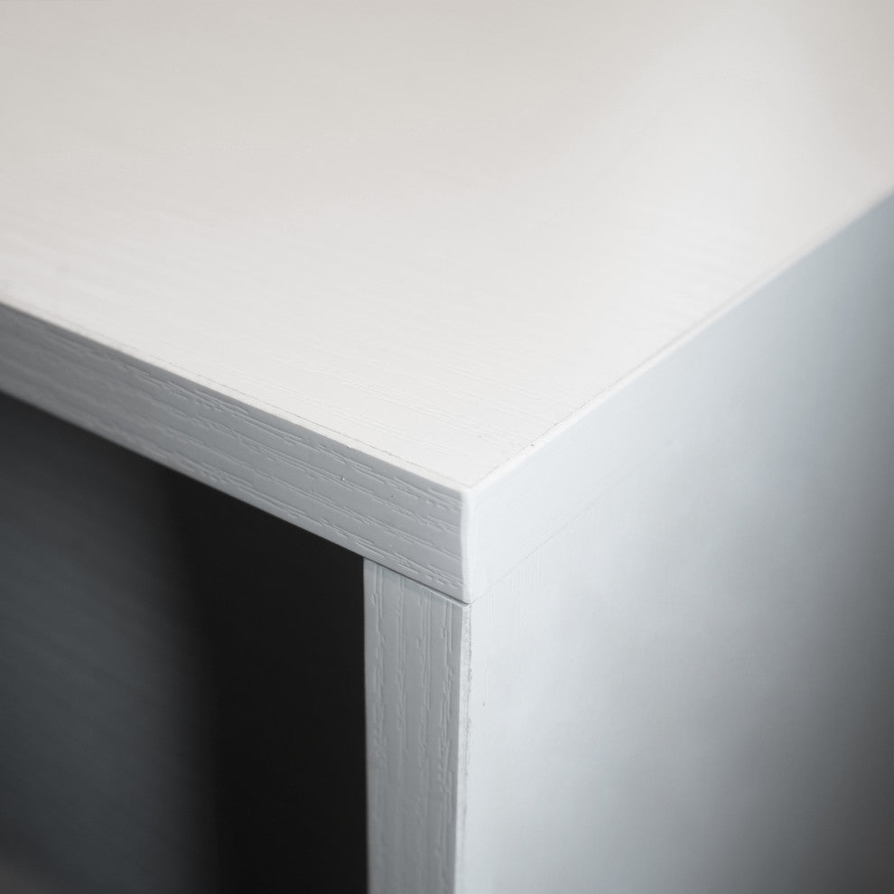 Rochester 2-Drawer 4-Shelf TV Stand Credenza with Iron Legs, White