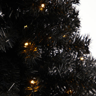 3' Black Artificial Christmas Tree With 50 LED Lights and 118 Bendable Branches