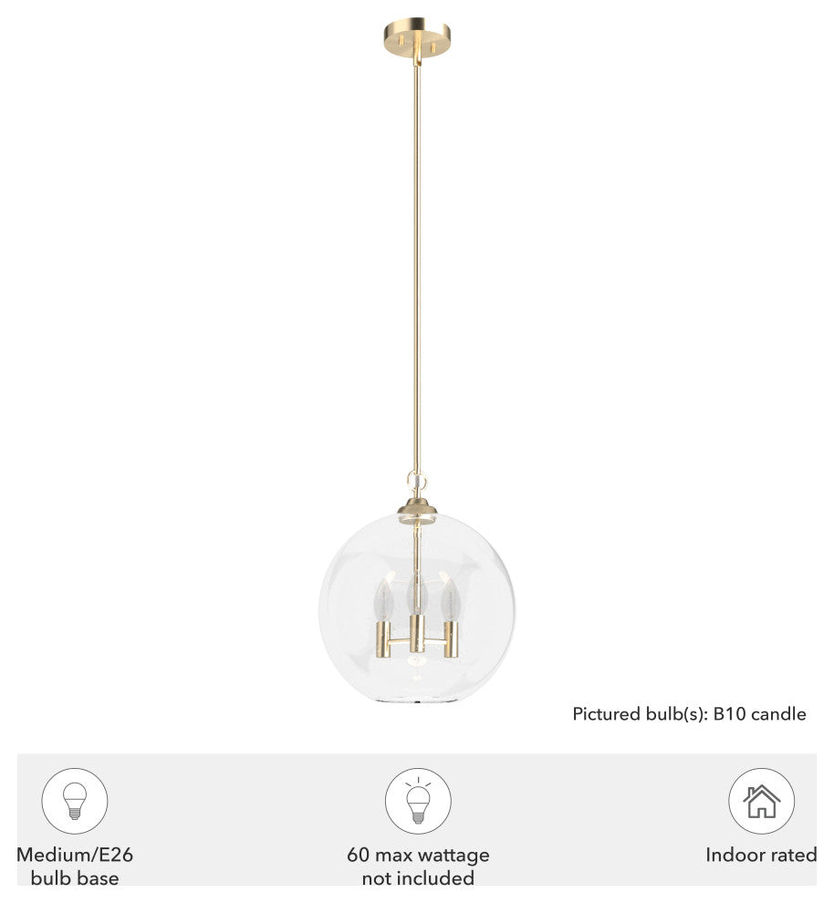 Hunter High Oaks Palm Gold 3 Light Pendant Ceiling Light