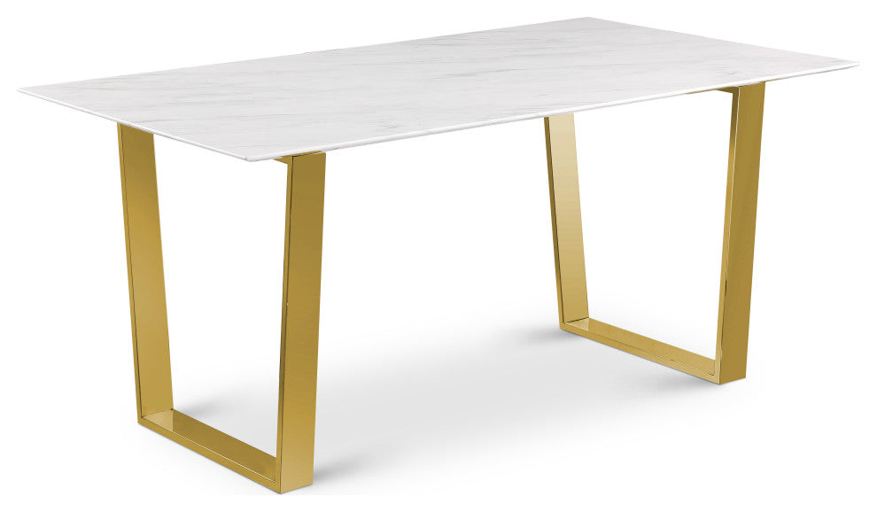 Cameron Dining Table, Gold