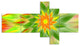 Dancing Green Fractal Flower, Floral Canvas Art Print, 60"x32", 5 panels