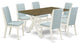7-Piece Set, Table and 6 Chairs, Linen Fabric, Medium Size Table