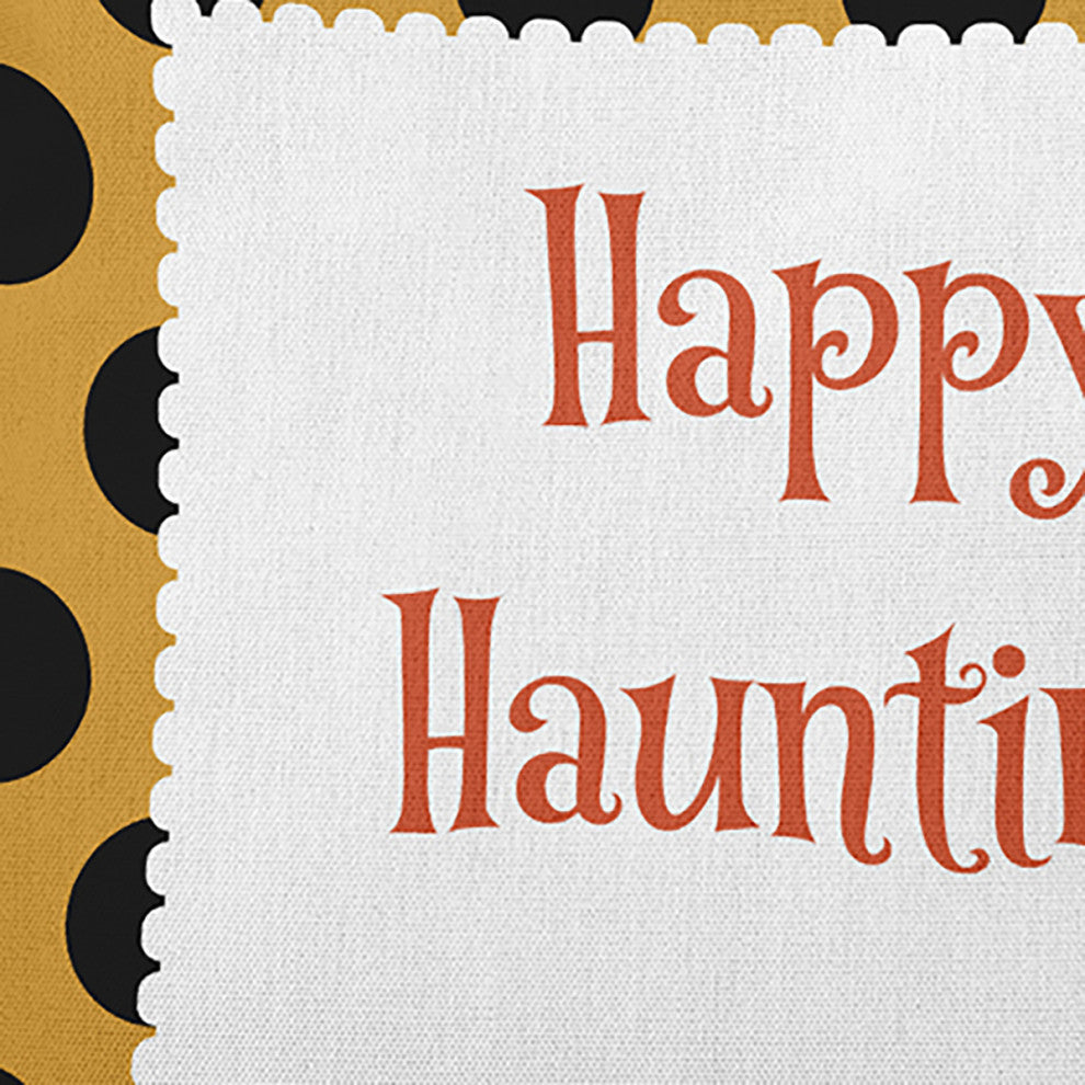 Happy Haunting Dots Accent Pillow, Golden Mustard, 14"x20"