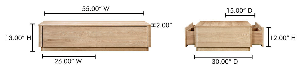 Round Off Natural Oak Coffee Table