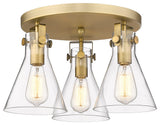 Innovations Newton Cone 3 18" Flush Mount Brushed Brass