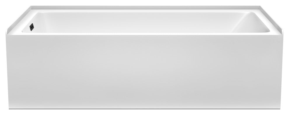 Grayley 60x32x18" Alcove Bathtub With Left-Hand Drain and Trim, Matte Black