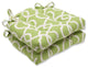 Lattice Damask Reversible Chair Pad, Set of 2, Leaf