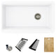 DualMount 32" Workstation SingleBowl White Granite Kitchen Sink