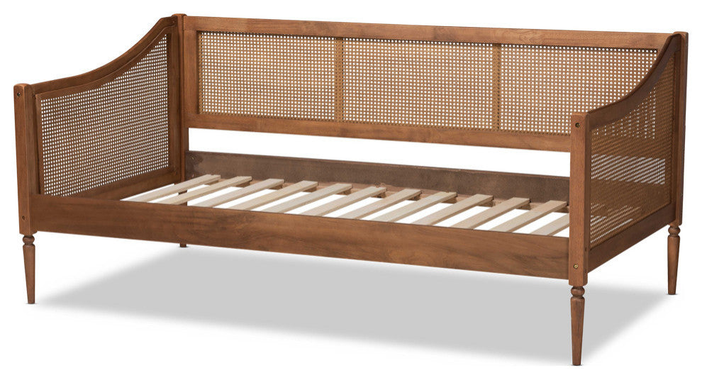 Matt Mid-Century Twin Size Daybed, Walnut Brown