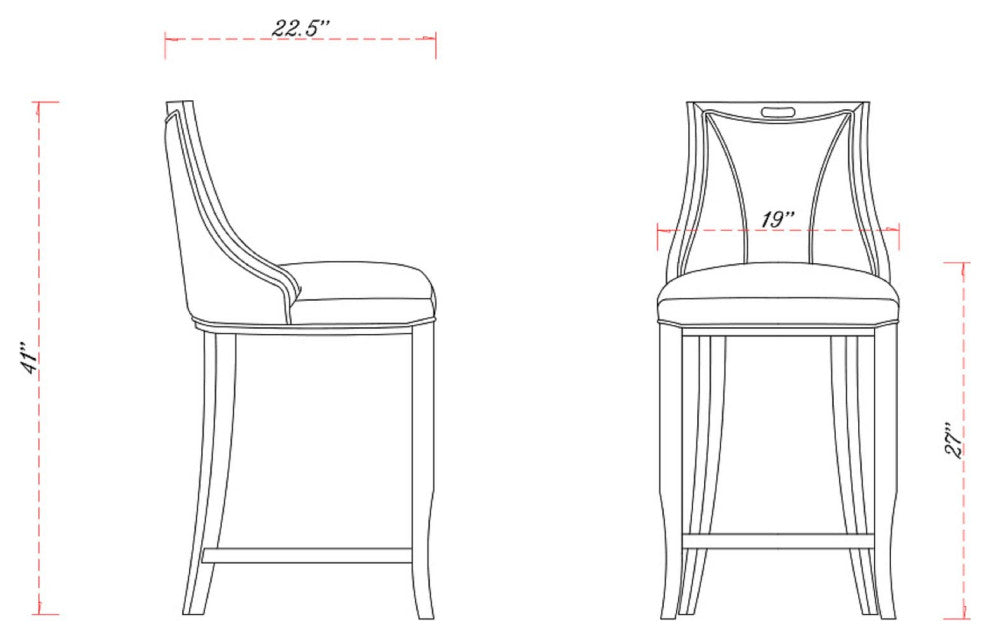 Manhattan Comfort Emperor Bar Stool, Set of 2