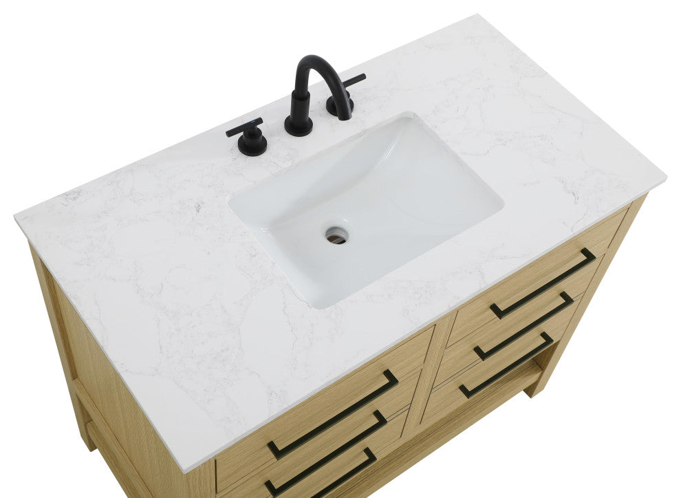 Home Living 42" Single Bathroom Vanity, Honey Brown