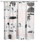 Pink and Black Gridlock Shower Curtain