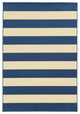 7??10??Blue And Ivory Striped Indoor Outdoor Area Rug