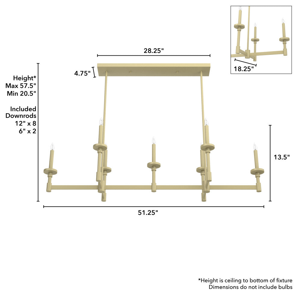 Hunter Briargrove Modern Brass 7-Light Chandelier Ceiling Light Fixture